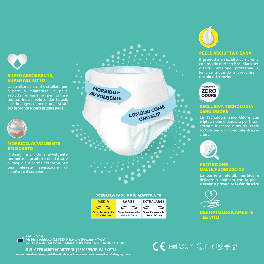 Lines Specialist Derma Pants Plus M 14 pezzi Assorbenti per Incontinenza