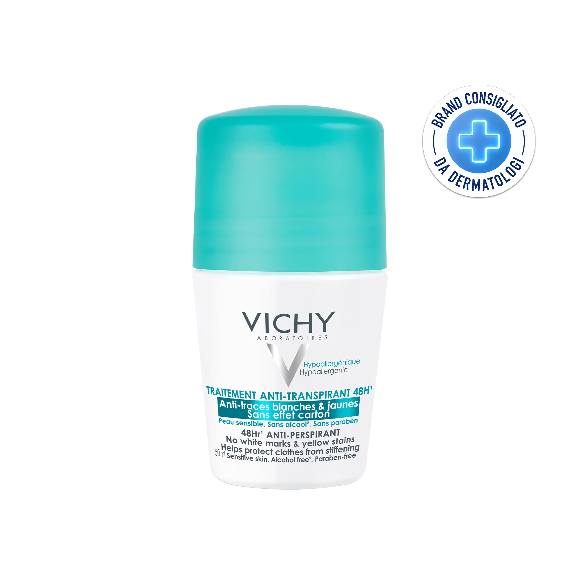 Vichy Deodorante Antitraspirante Roll-On 48H, 50 Ml Tutti i tipi di pelle