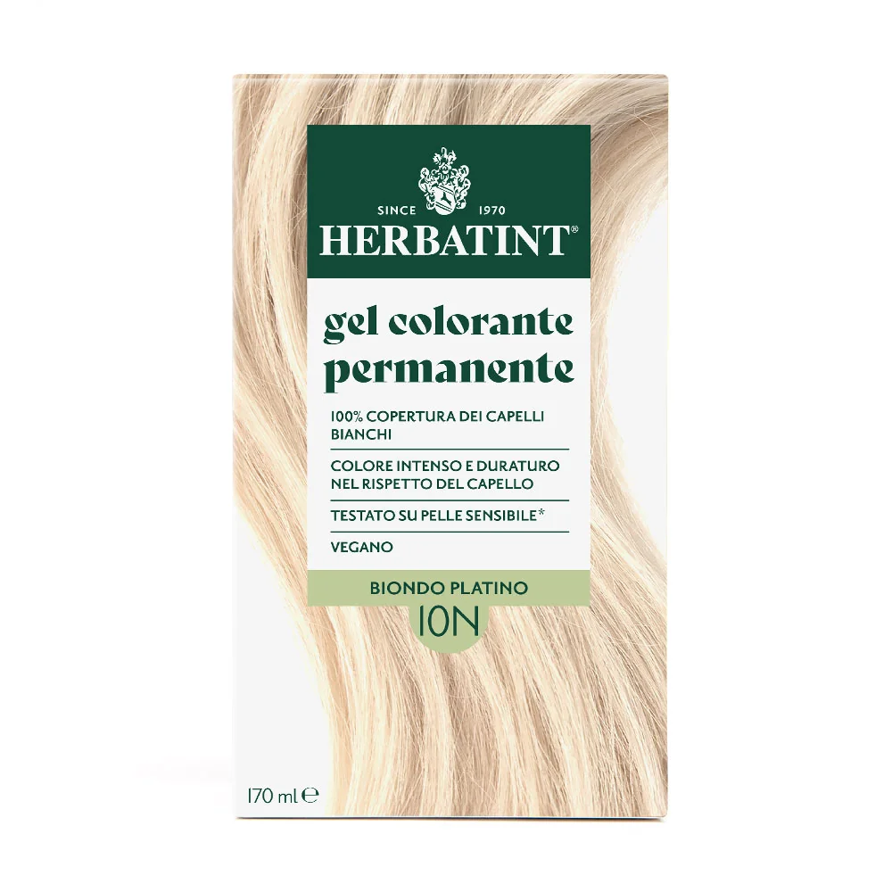 Herbatint Gel Colorante Permanente 10N Biondo Platino 170 Ml Colore Intenso e Duraturo