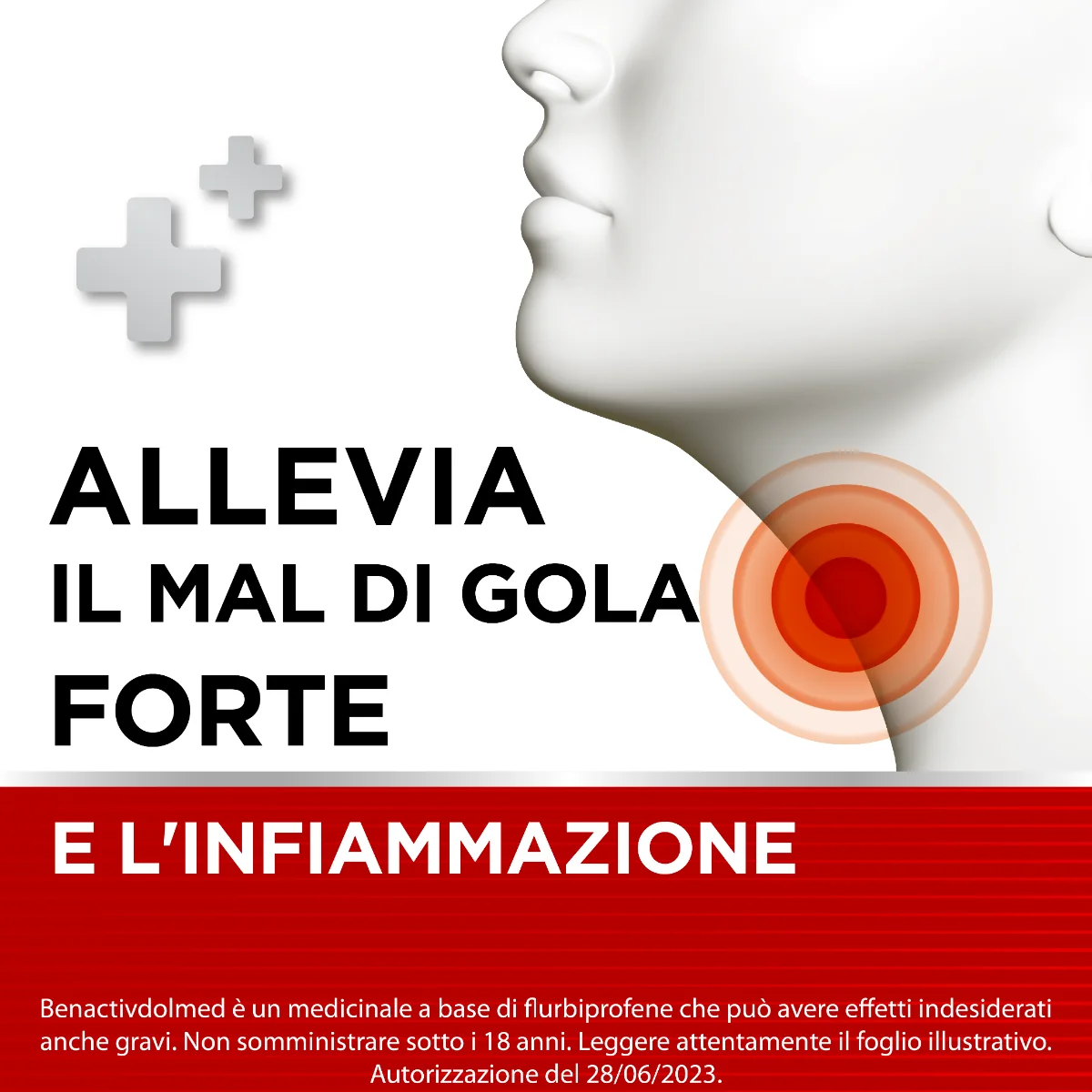 Benactivdolmed Gola Spray Gusto Limone e Miele Indicato Per Mal di Gola 15 ml Antidolorifico e Antinfiammatorio