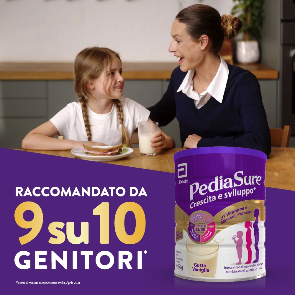 Pediasure Crescita E Sviluppo Integratore Multivitaminico Per Bambini 850g Vaniglia Integratore per la Crescita