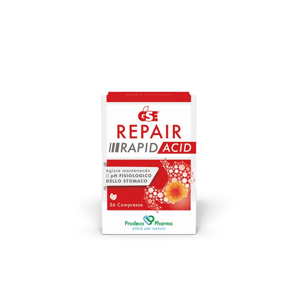 GSE Repair Rapid Acid Contro Iperacidità e Bruciore di Stomaco 36 Compresse Senza Glutine