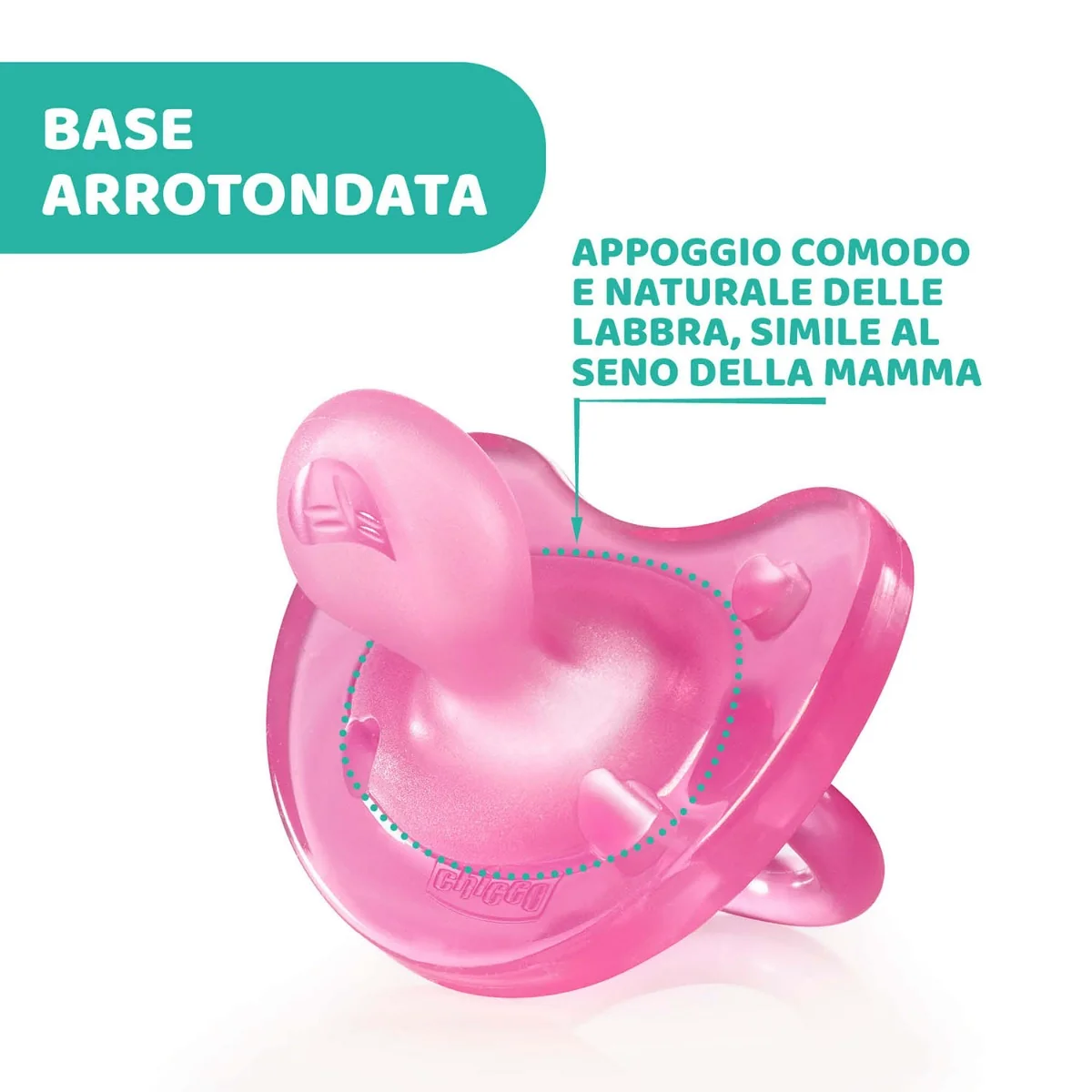 Chicco Gommotto Silicone Rosa 16-36M 2 Pezzi