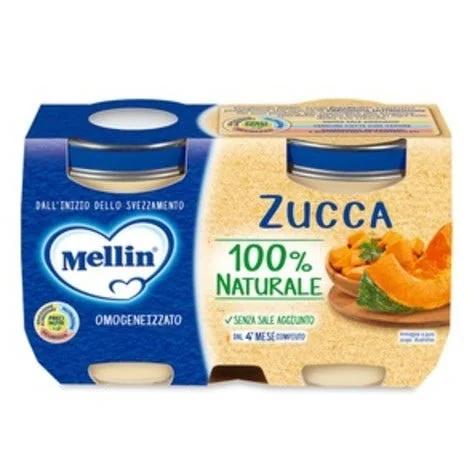 Mellin OMOGENEIZZATO Zucca 2X125G Dal 4° Mese Compiuto