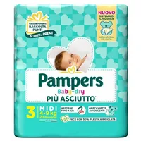 Pampers Baby Dry Pannolino Downcount Midi 20 Pezzi