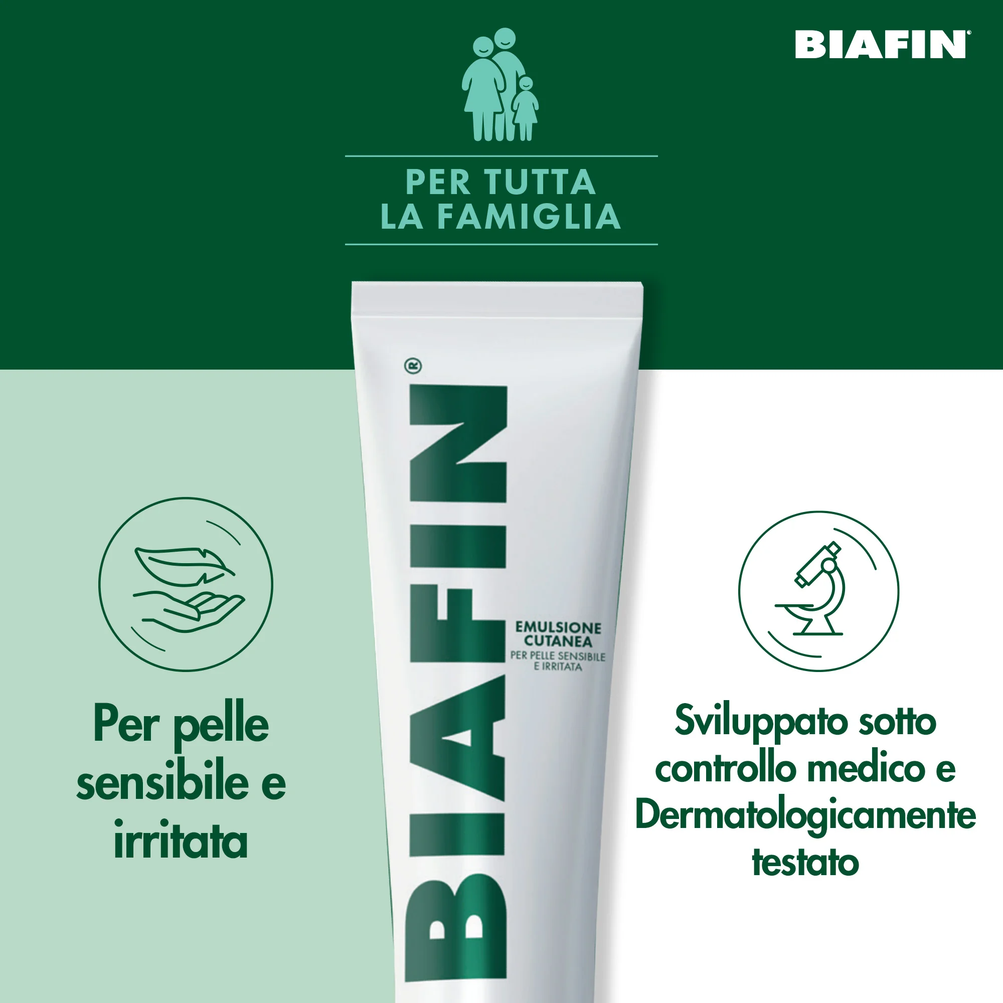 Biafin Emulsione Cutanea Idratante Lenitiva 100 ml Crema Scottature e Pelle Sensibile e Irritata