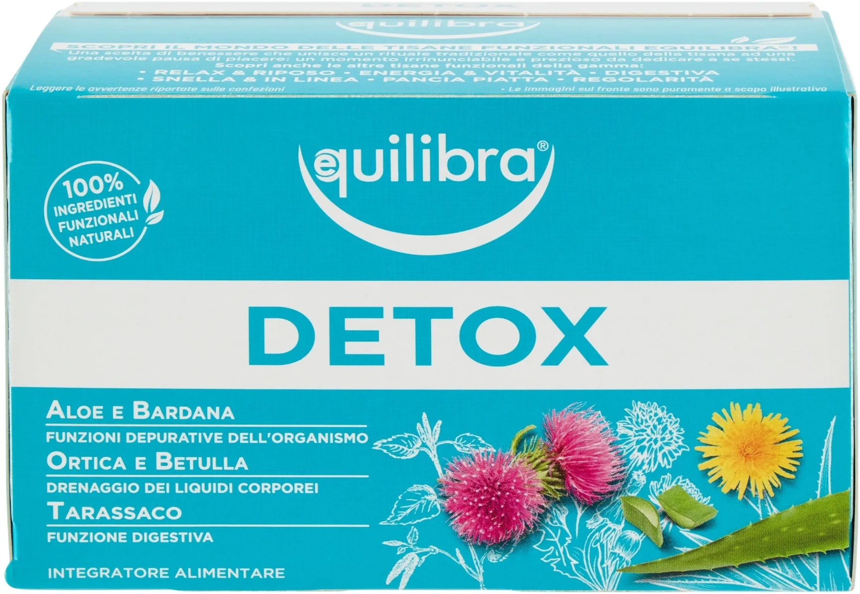 Equilibra Tisana Detox 15 Filtri Aloe, Bardana, Ortica, Betulla, Tarassaco