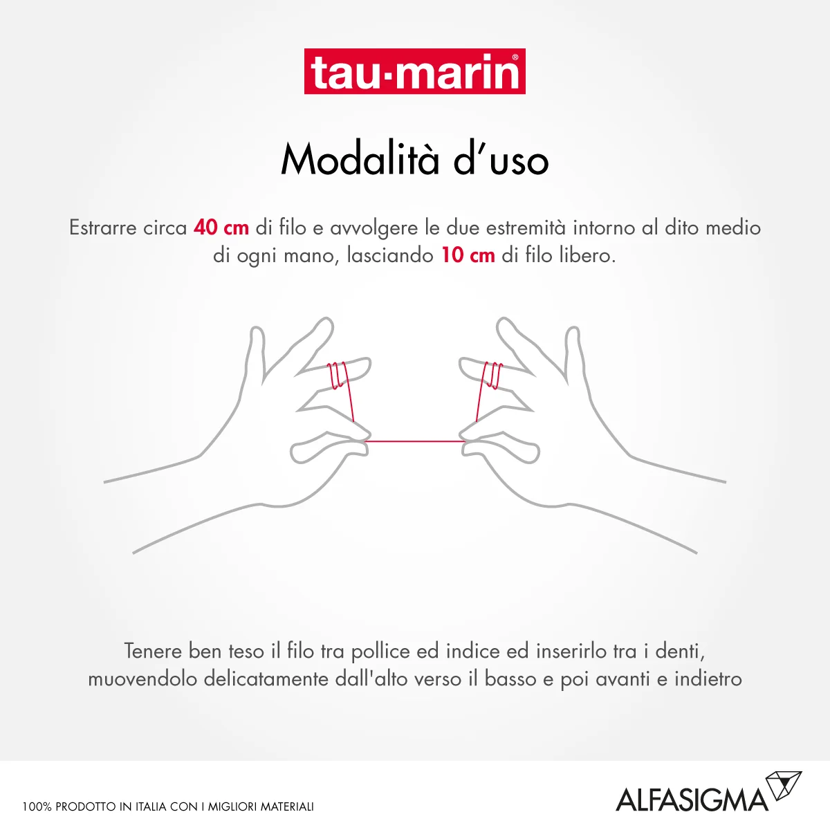 Tau-marin Tau Classic Filo Interdentale Cerato 50 m Aroma menta