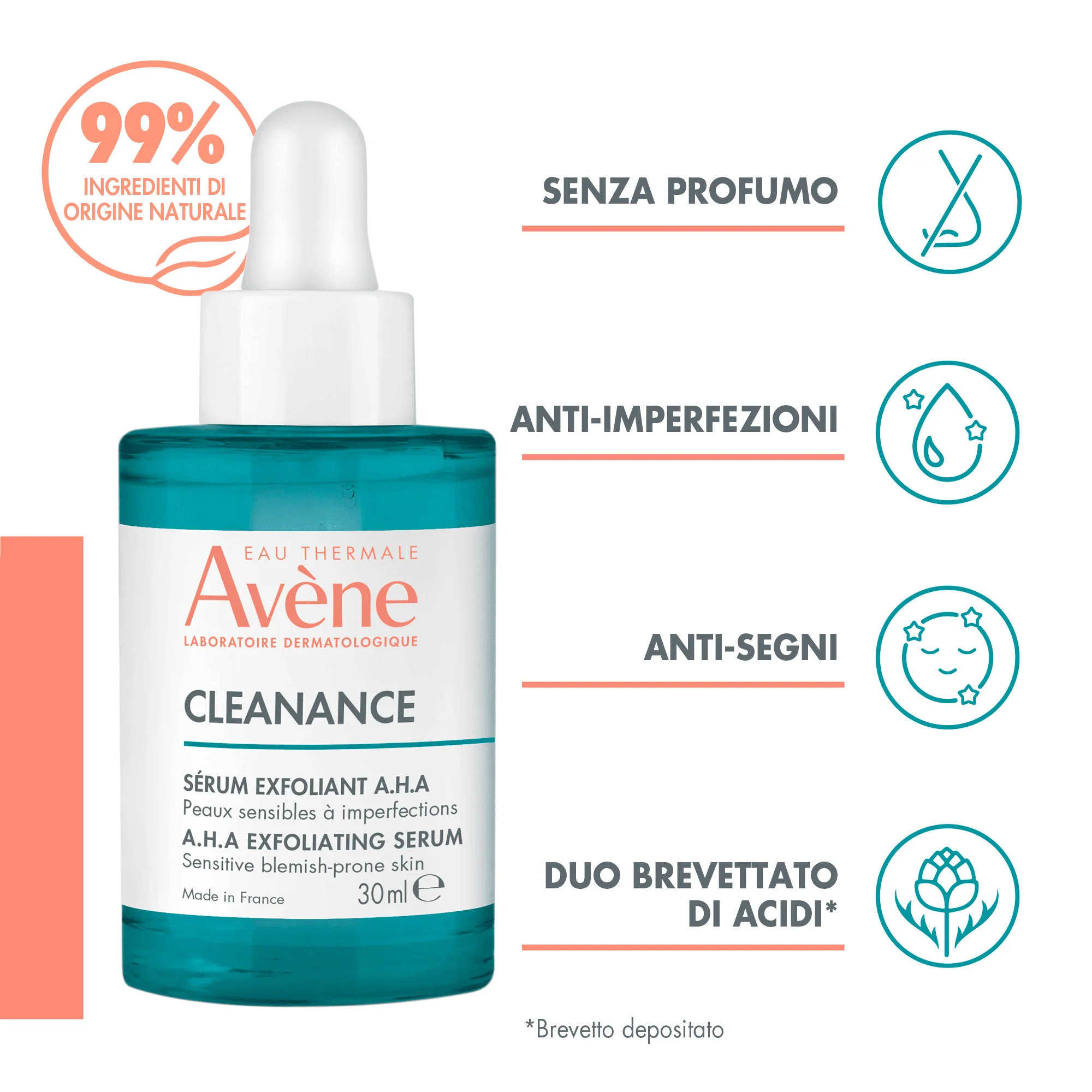 Avene Cleanance Siero Esfoliante A.H.A 30 ml Viso