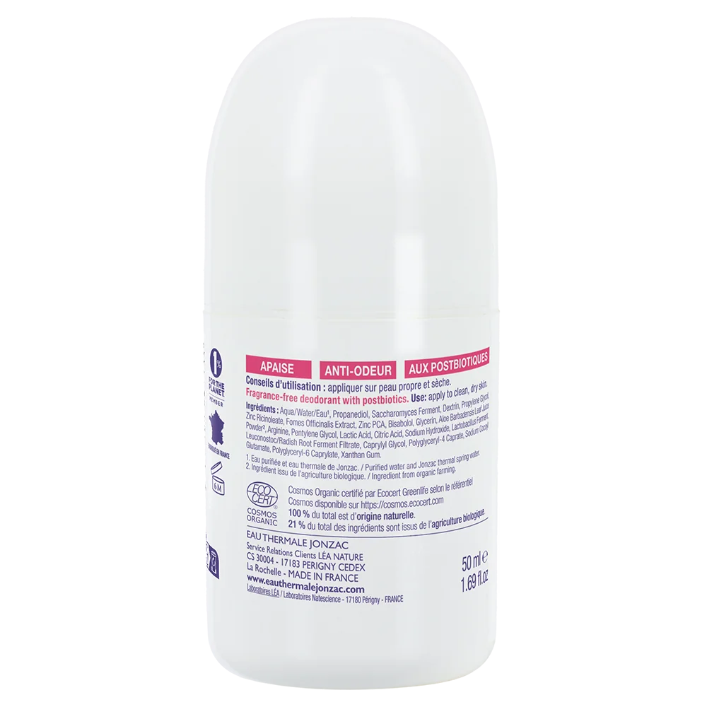 Eau Thermale Jonzac Deodorante Senza Profumo 24H Alta Tolleranza 50 Ml Adatto dopo Ceretta e Rasatura