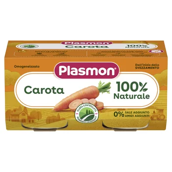 Plasmon Omogeneizzato Carote 2 Vasetti 80 g Senza Glutine