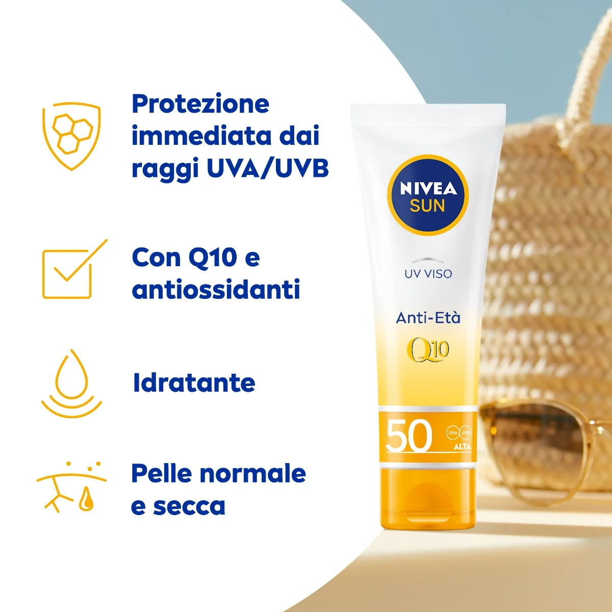 Nivea Sun UV Viso Anti-Rughe Anti-Macchie SPF 50 Azione Protettiva ed Idratante