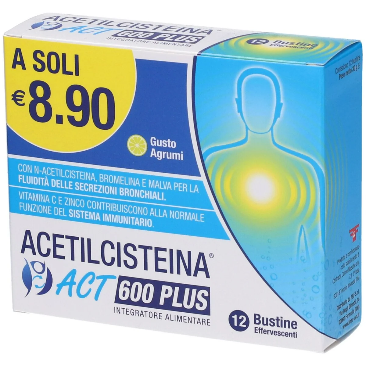 Acetilcisteina Act 600 Plus 12Bust Senza Zuccheri