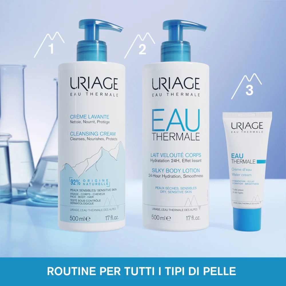 Uriage Eau Thermale Crema Lavante 1 Litro Detergente Senza Sapone Viso Corpo e Capelli
