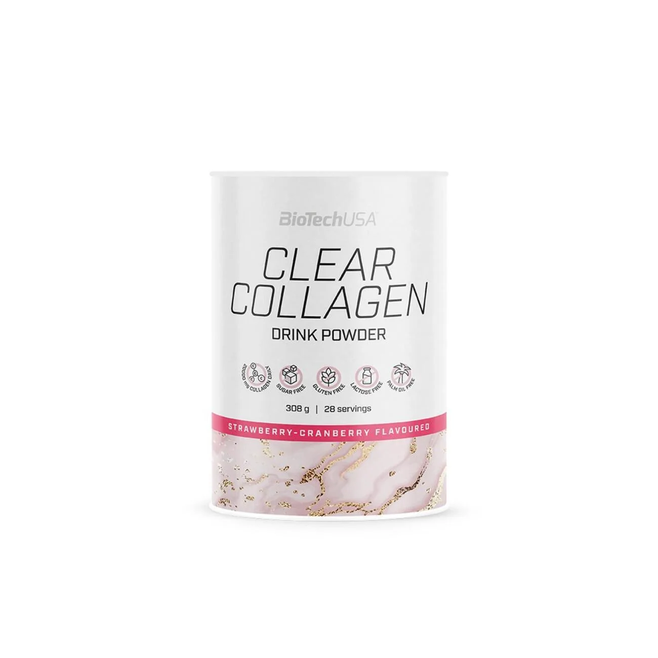 Biotechusa Clear Collagen Fragola-Mirtillo Rosso 308 g Benessere di Pelle, Capelli e Unghie