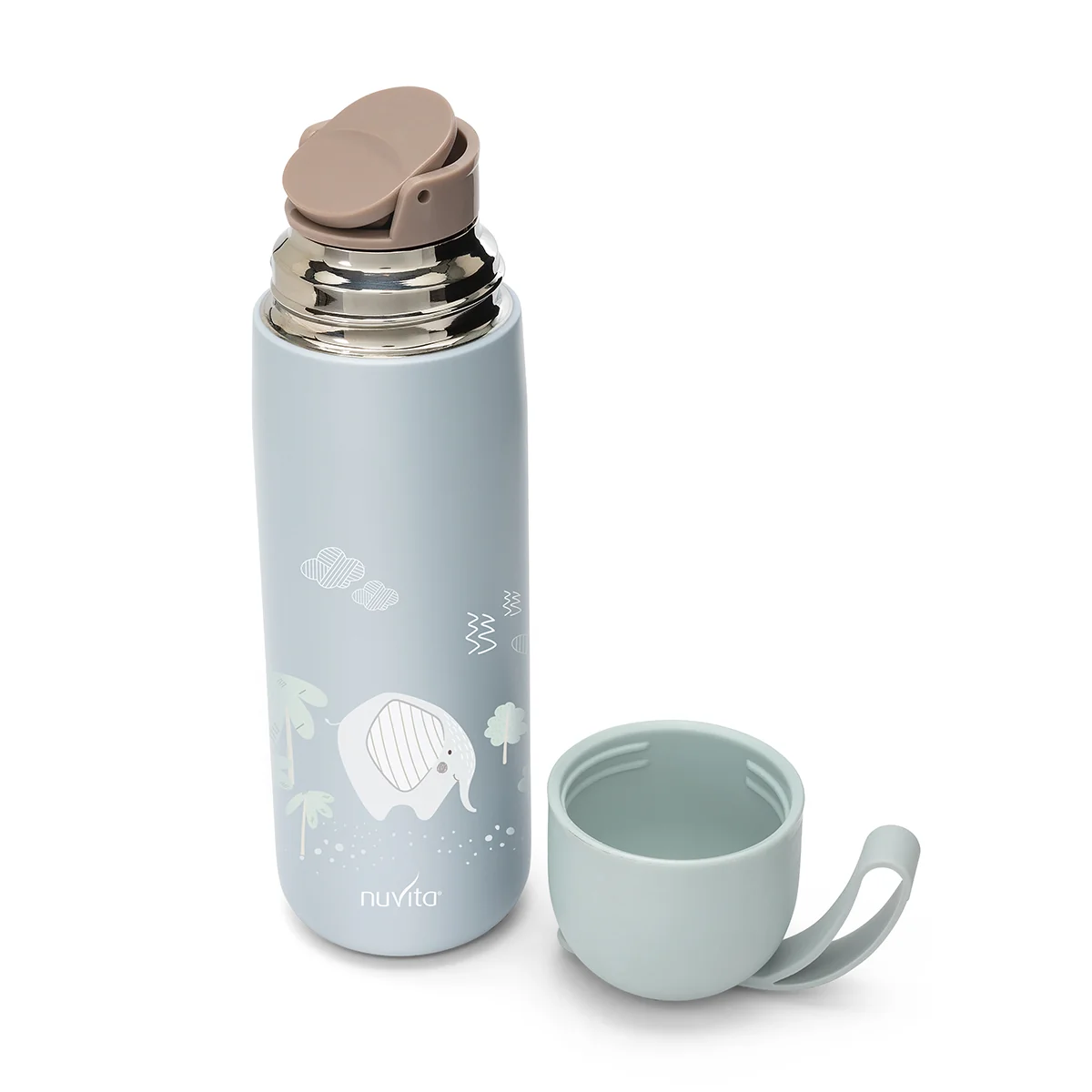 Borraccia Termica Con Manico In Silicone - Azzurra 400 ml