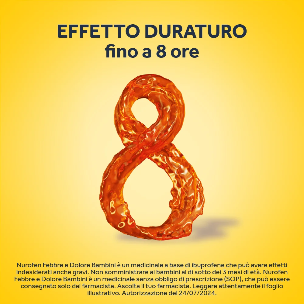 Nurofen Febbre e Dolore Bambini 100 mg/5 ml Ibuprofene Sospensione Orale Fragola 150 ml Antinfiammatorio