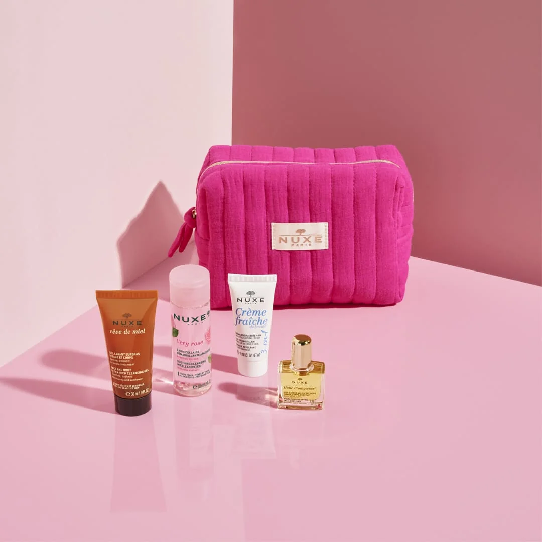 Nuxe Trousse Gli Essenziali da Viaggio Acqua Micellare 50ml + Crema 3 in 1 15ml + Huile 10ml + Gel Lavante 15ml