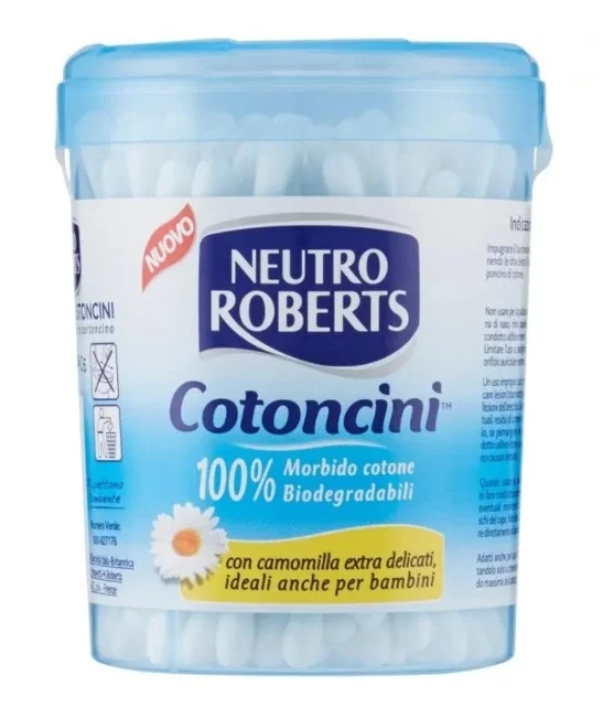 Neutro Roberts Cotoncini 100 Pezzi 100% Morbido Cotone