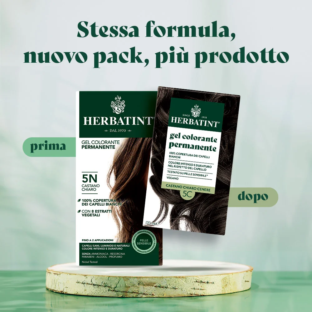 Herbatint Gel Colorante Permanente 5C Castano Chiaro Cenere 170 Ml Colore Intenso e Duraturo