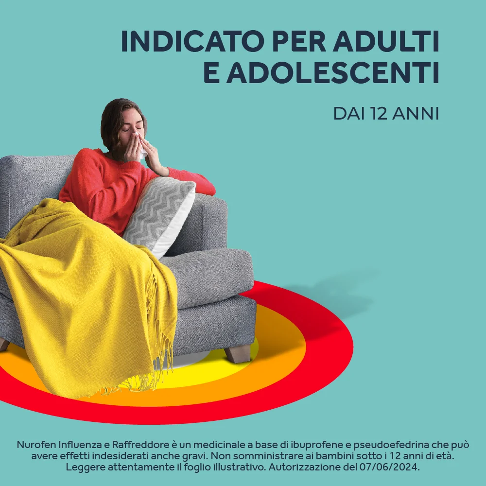 Nurofen Influenza e Raffreddore 200 mg + 30 mg 24 Compresse Rivestite Per influenza e Rafreddore