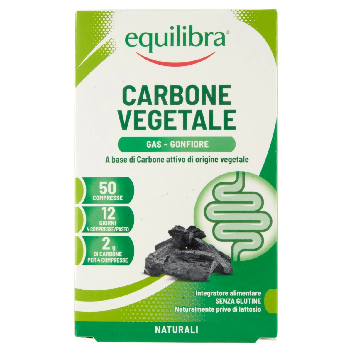 Equilibra Carbone Vegetale 50 Compresse Integratore Contro Gonfiore e Gas