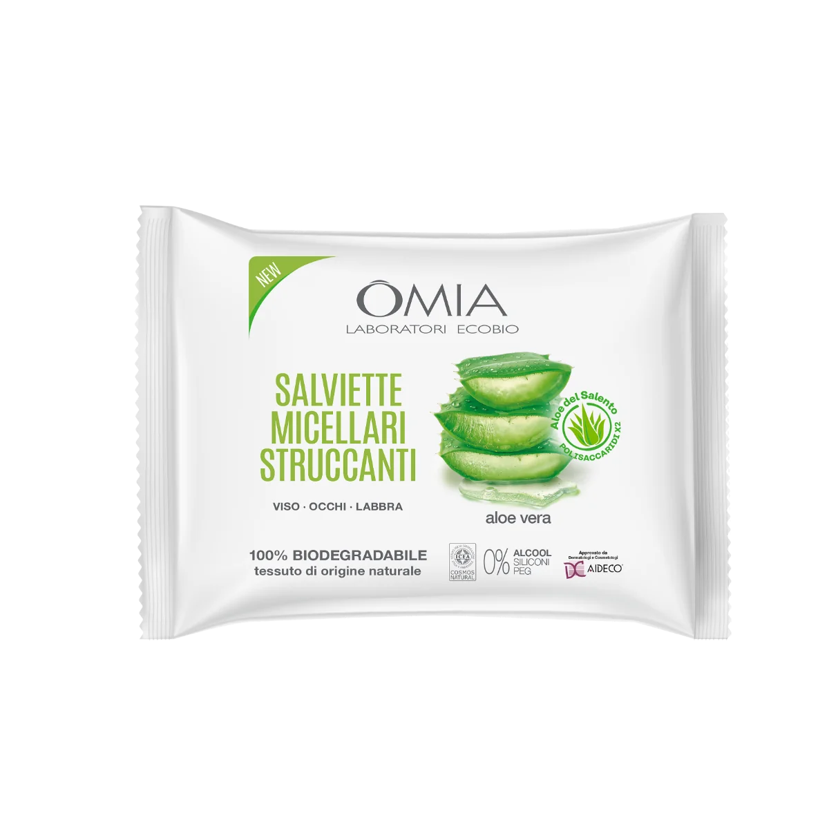 Omia Skincare Salviette Struccanti con Aloe del Salento 20 Pezzi