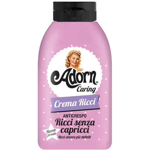 Adorn Cr Ricci Anticrespo 200 ml Crema Anticrespo per Capelli Ricci e Mossi