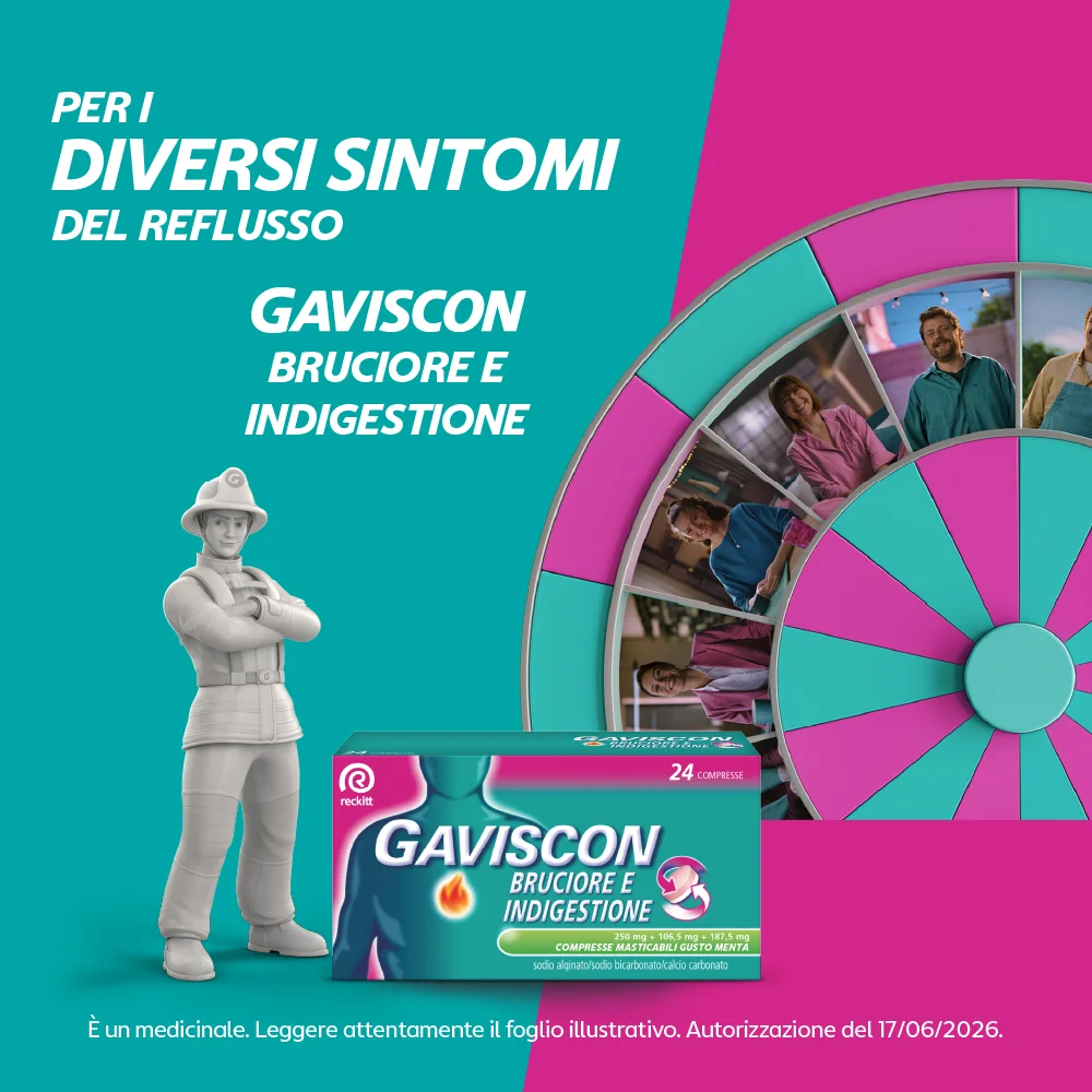 Gaviscon Bruciore E Indigestione 24Cpr Gusto Menta