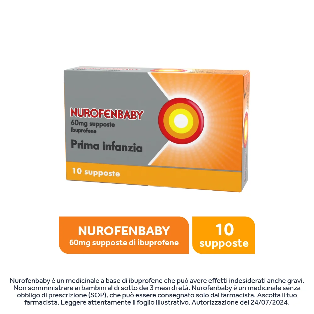 Nurofen Baby Prima Infanzia 60 mg Ibuprofene 10 Supposte Ibuprofene