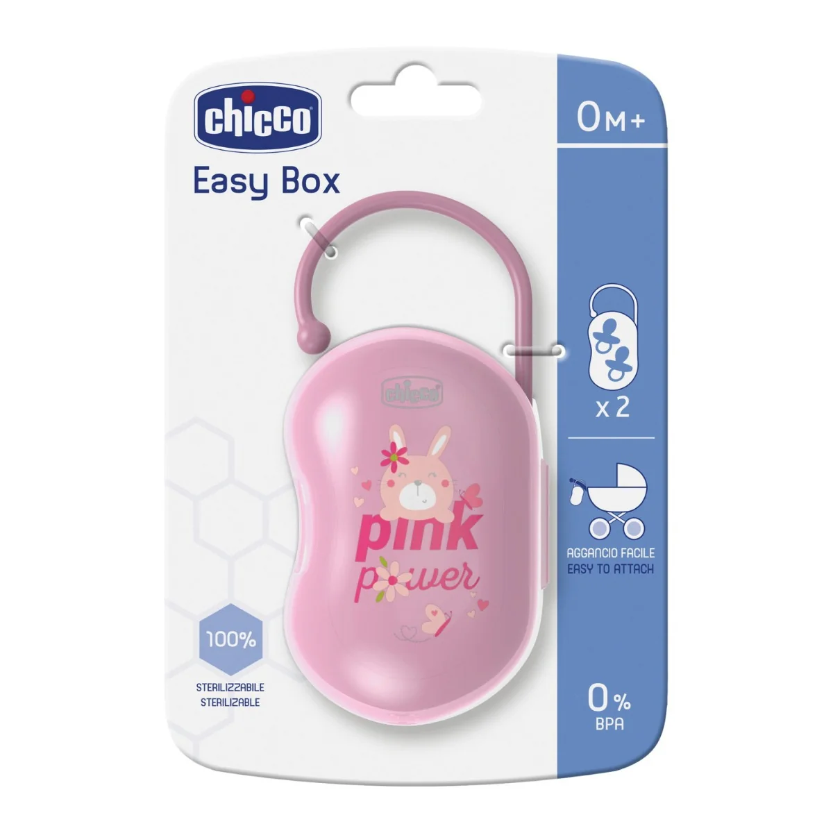 Chicco Porta Succhietto 2 Pezzi Rosa