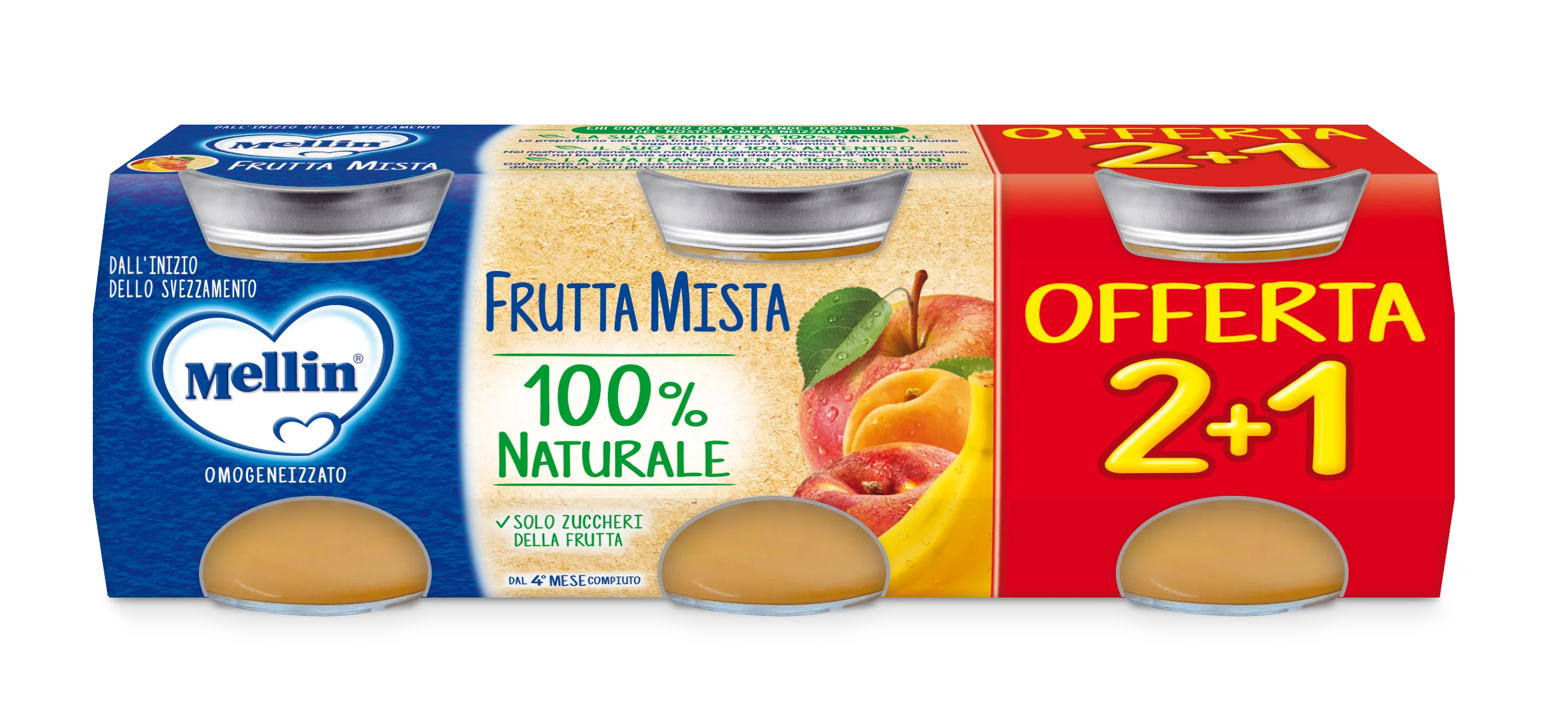 Mellin Omog Frutta Mix 3Pz