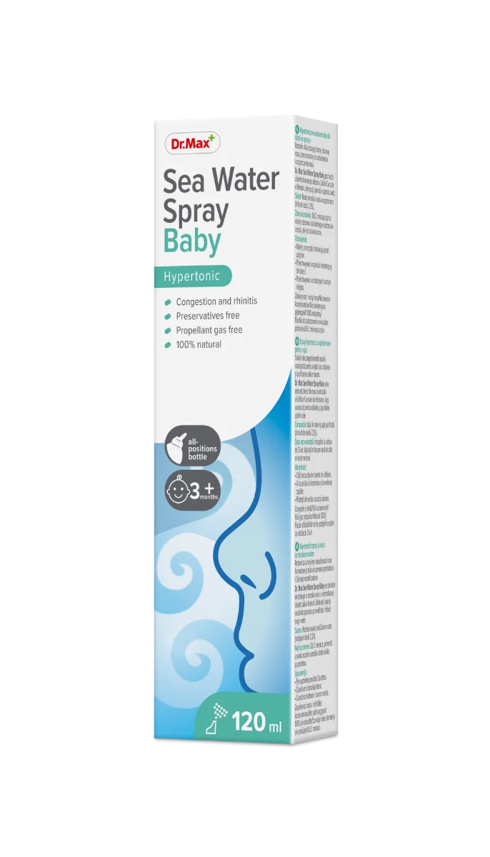 Dr. Max Spray Nasale Ipertonico Baby 120Ml Acqua Marina per Neonati e Bambini