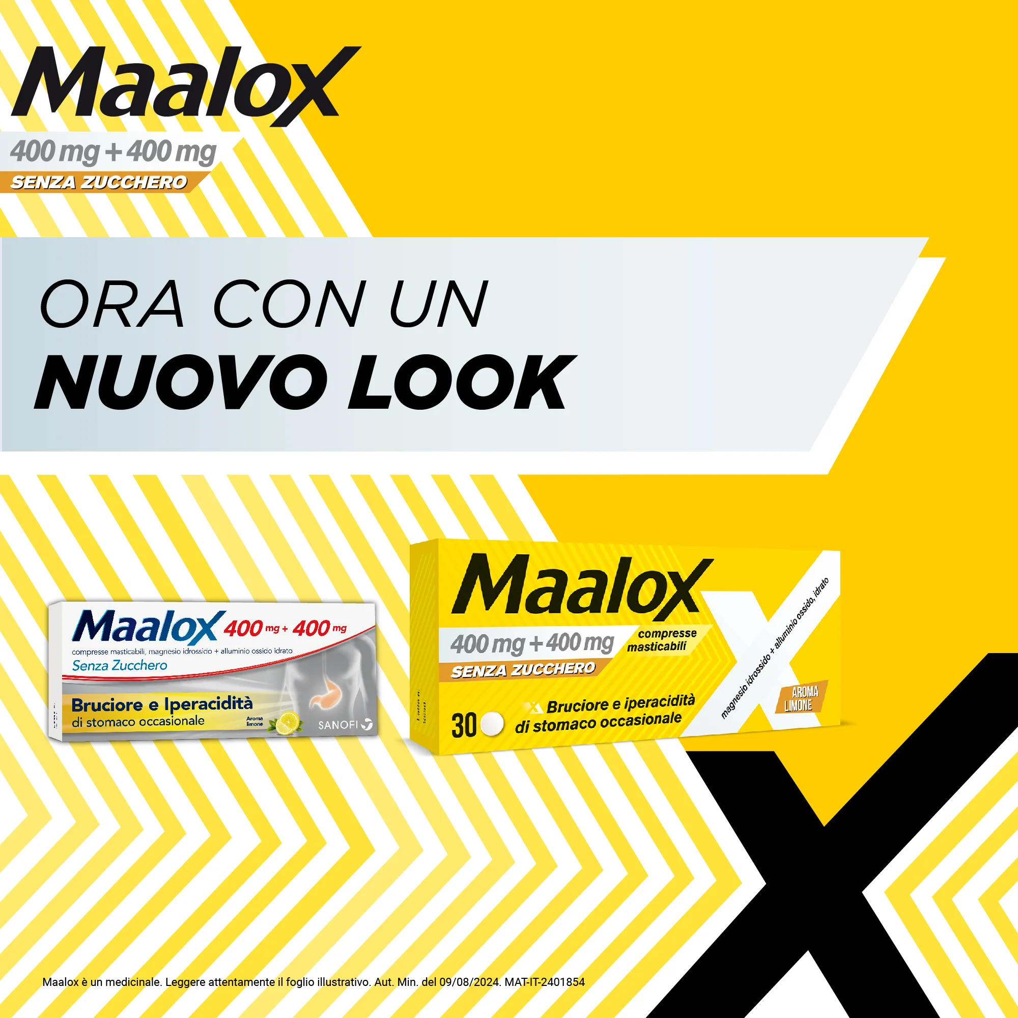 Maalox Senza Zucchero Aroma Limone 30 Compresse Masticabili Antiacido