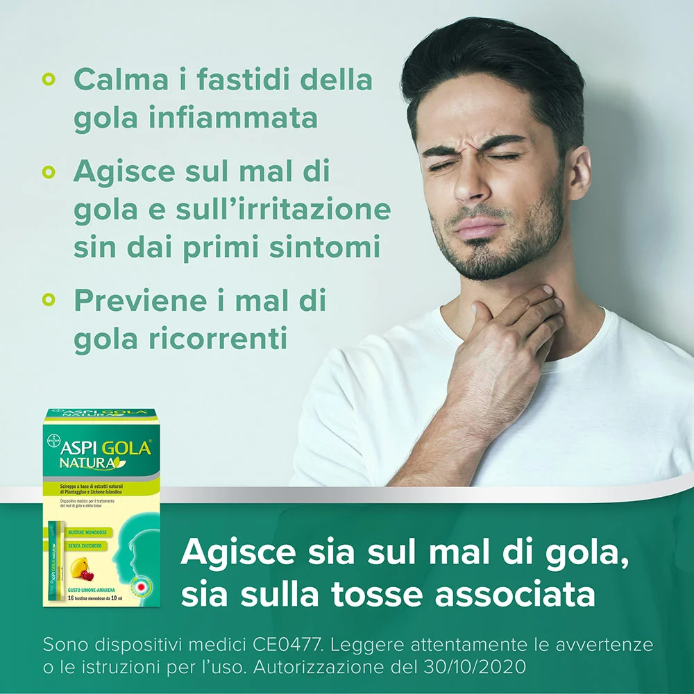 Aspi Gola Natura Sciroppo Amarena-Limone 16 Bst Mal di Gola