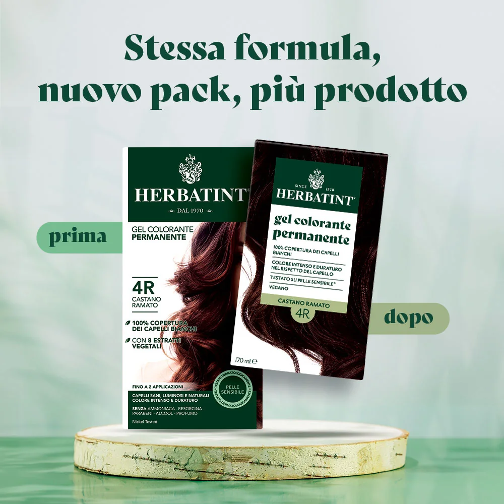 Herbatint Gel Colorante Permanente 4R Castano Ramato 170 Ml Colore Intenso e Duraturo