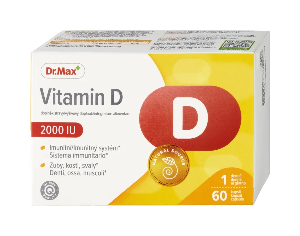 Dr. Max Vitamina D 2000Iu 60 Cpasule Supporta Ossa, Denti, Muscoli e Sistema Immunitario