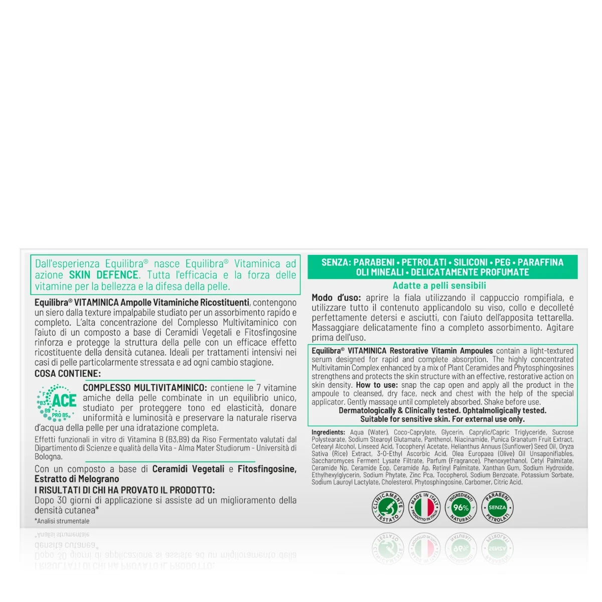 Equilibra Viso Ampolle Vitaminiche Ricostituenti 7x2,5 Ml Benessere della Pelle del Viso
