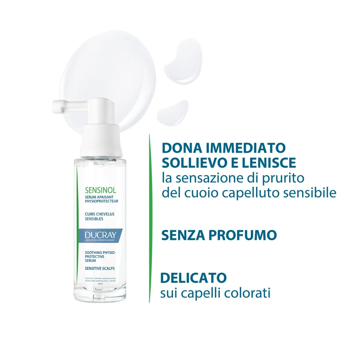 Ducray Sensinol Siero Lenitivo Fisioterapico 30 ml Cuoio Capelluto Sensibile Con Prurito