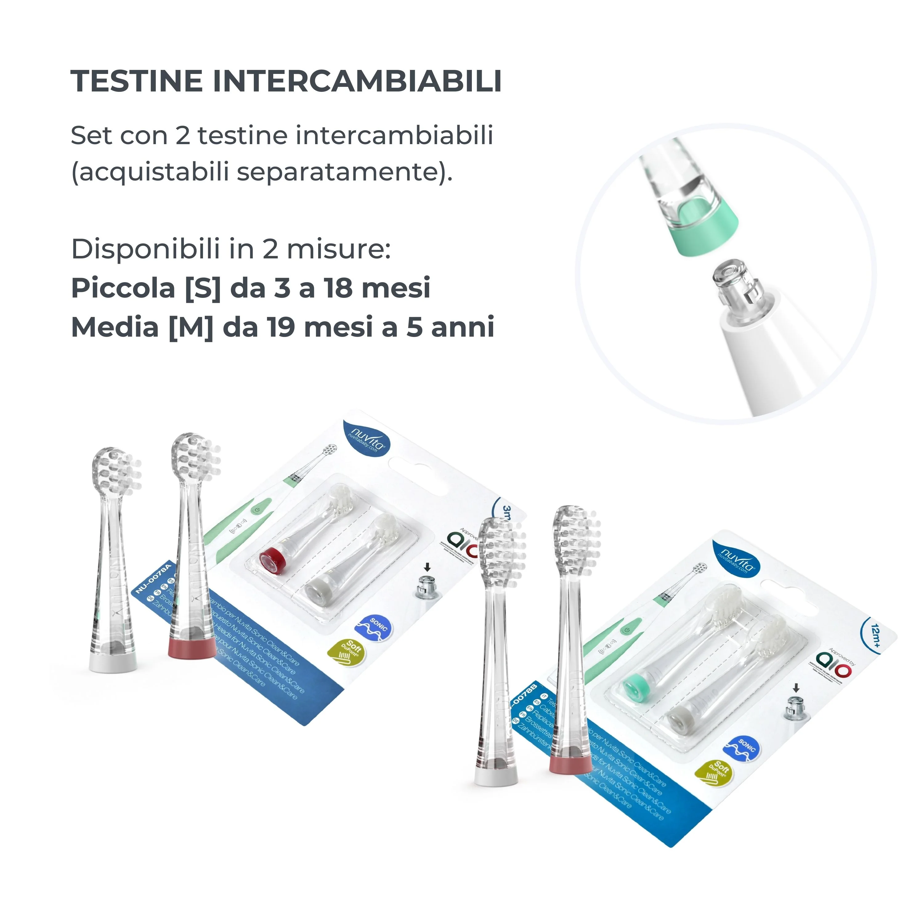 Nuvita Spazzolino Elettrico Clean & Care Igiene Orale