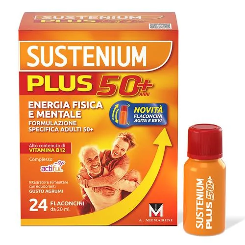 Sustenium Plus 50+ 24 Flaconcini Energia Fisica e Mentale