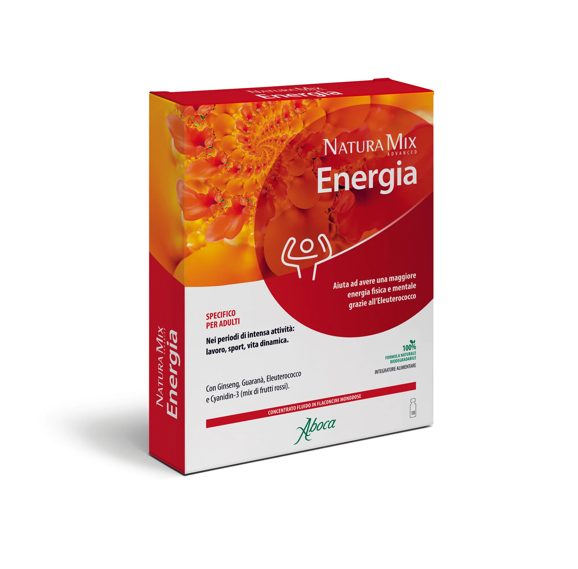 Natura Mix Advanced Aboca Energia 10 Flaconcini Da 15 g Stress e Stanchezza