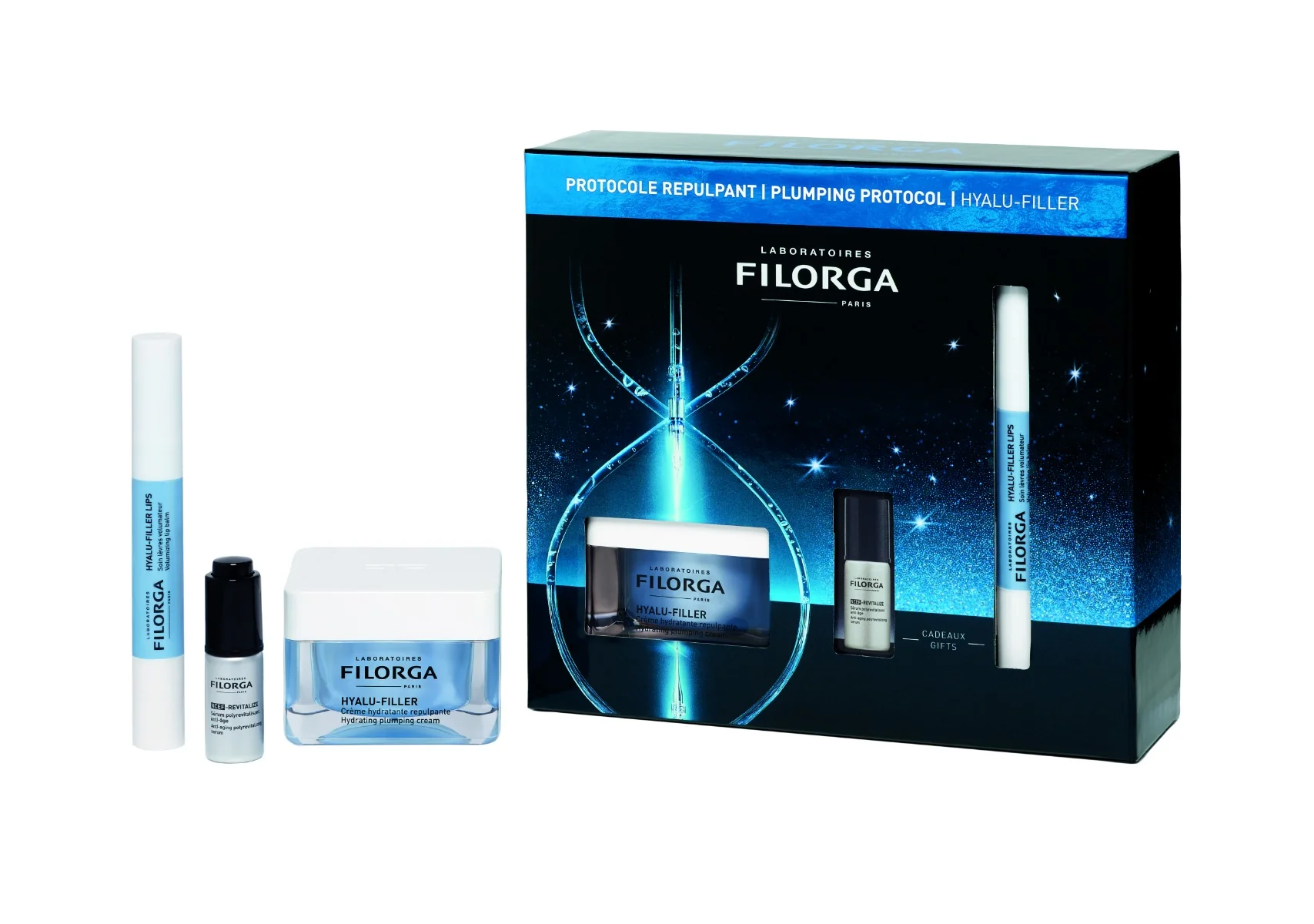 Filorga Xmas Coffret Hyalu Filler 2025 HYALU-FILLER CREMA - 50ml + NCEF-REVITALIZE SERUM - 5ml + HYALU-FILLER LIPS - 4ml