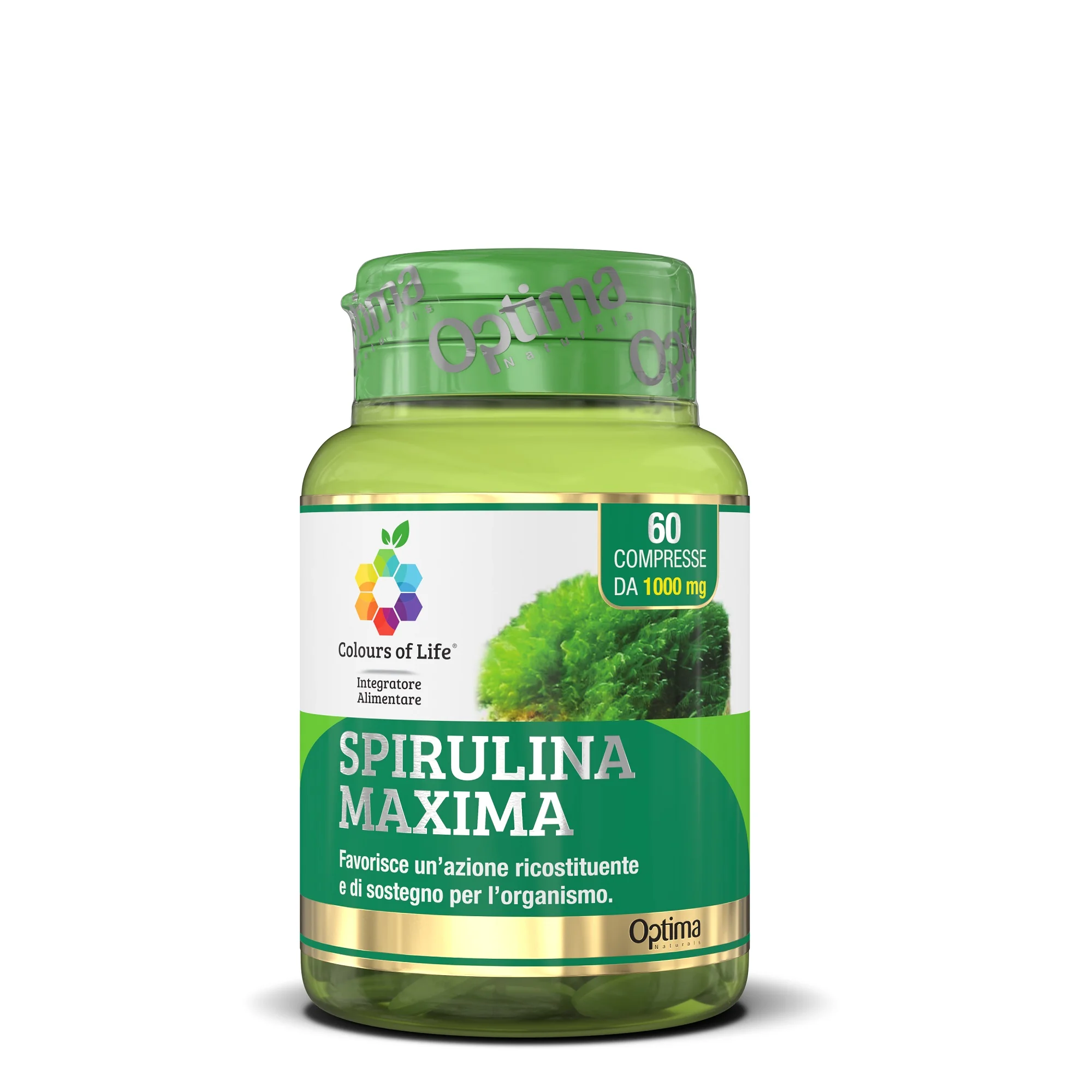 Optima Colours Of Life Spirulina Maxima Integratore 60 Compresse Ricostituente