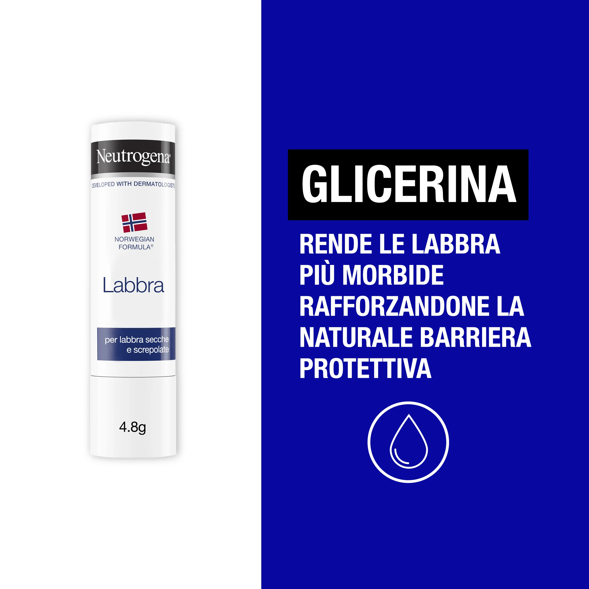 Neutrogena Formula Norvegese Balsamo Labbra Stick 4.8 g Burrocacao per labbra secche e screpolate