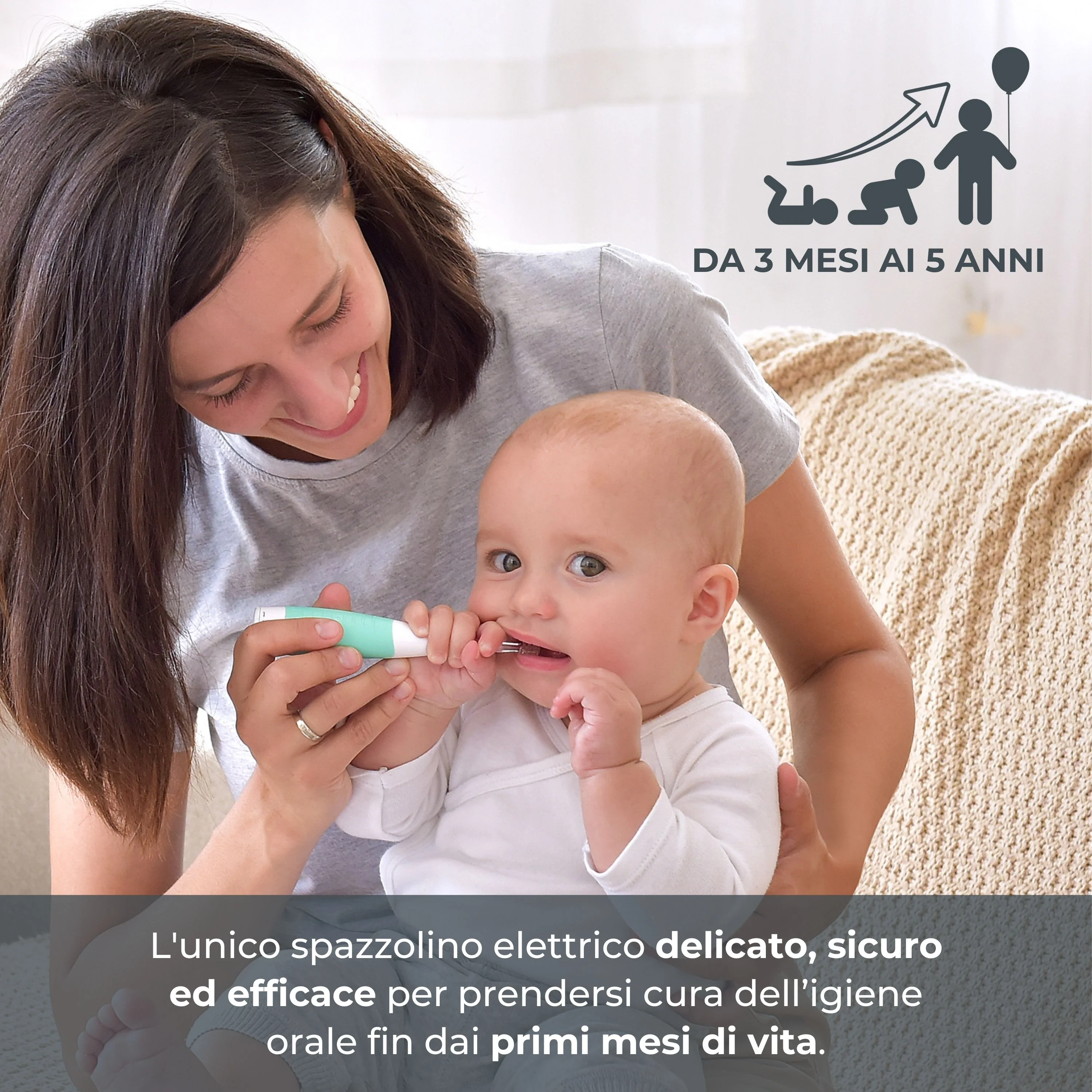 Nuvita Spazzolino Elettrico Clean & Care Igiene Orale