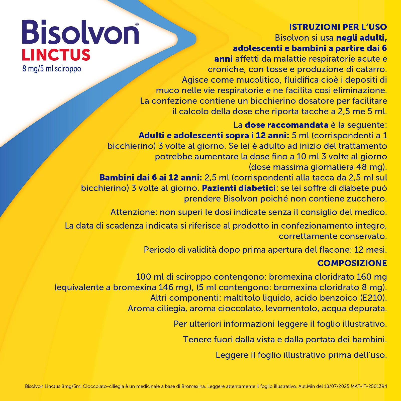 Bisolvon Linctus Sciroppo Flacone 200 Ml 8 Mg/5 Ml