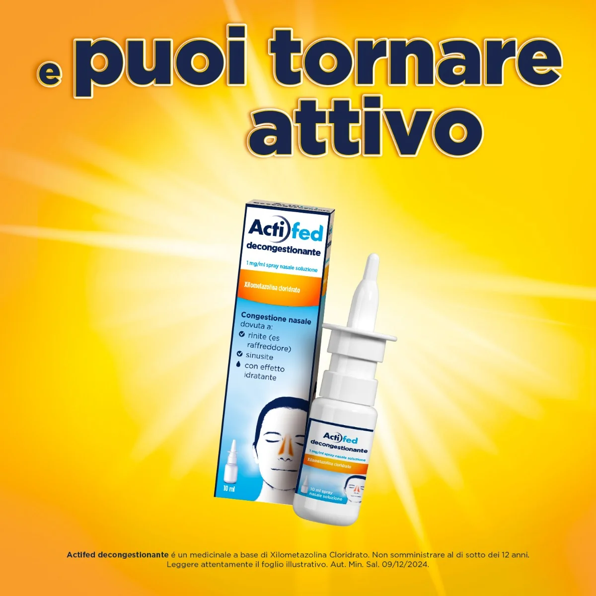 Actifed Spray Nasale 10 Ml Decongestionante Rinite e Sinusite