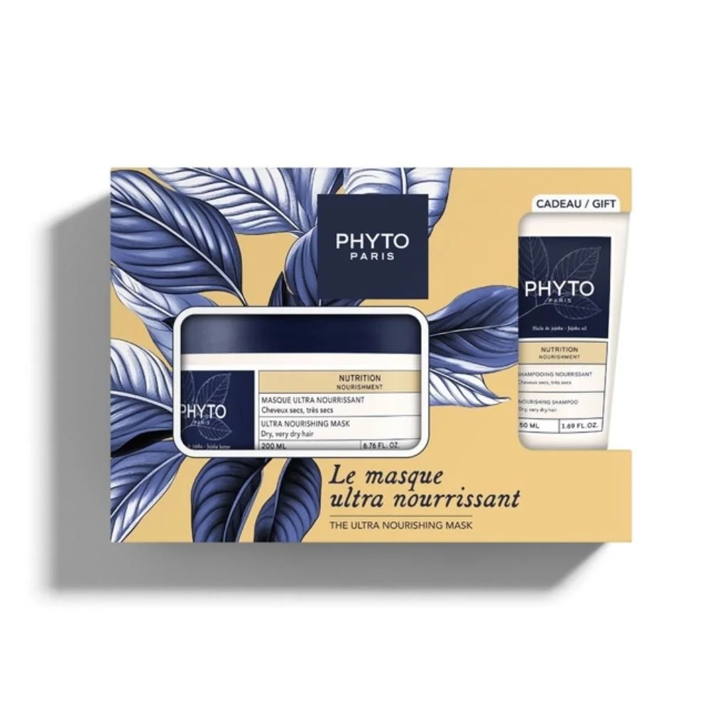 Phyto Paris Bellezza Nutrimento 2025 1 Maschera 200 Ml + 1 Shampoo 50 Ml Capelli Secchi e Molto Secchi