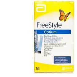 Freestyle Optium Strisce Reattive Glicemia 50 Pezzi Misurazione Glicemica